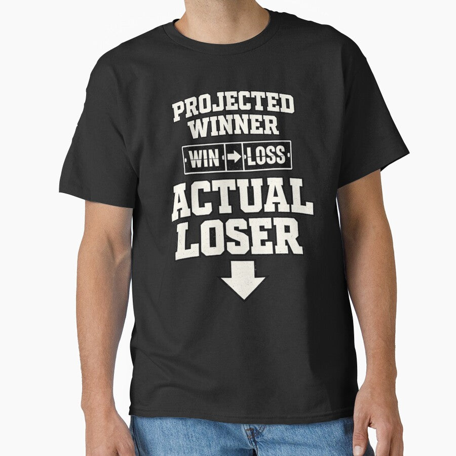 Projected Winner Actual Loser Fantasy Football Shirt Funny Draft Fail League Loser Humor Tee by Grayson809