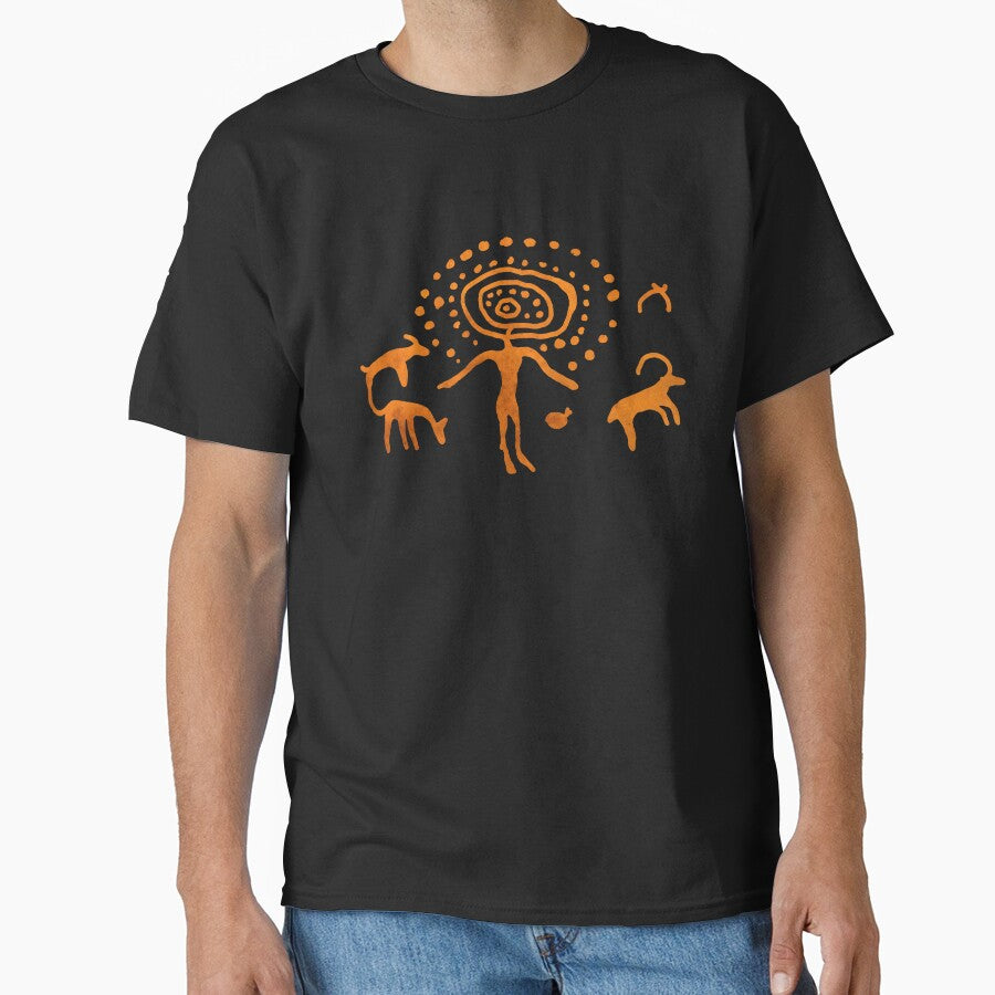 San Rock Art – Ancient Bushman Figure and Animals, South Africa by SilentRocks