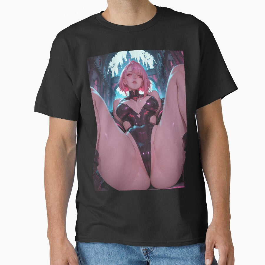 Anime waifu vampire cyberpunk with pink hair by Planet Utoppia