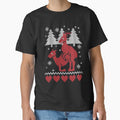 Ugly Christmas Reindeer Crew Neck Xmas Tee Funny by PhilzaMerch