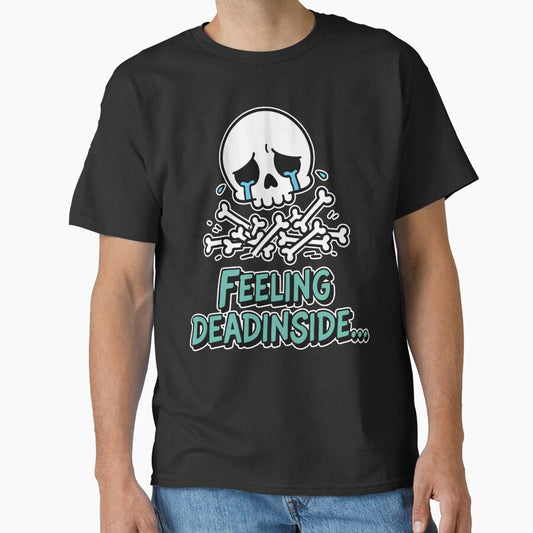 Feeling Dead Inside Crying Skull Cartoon by Taridesign