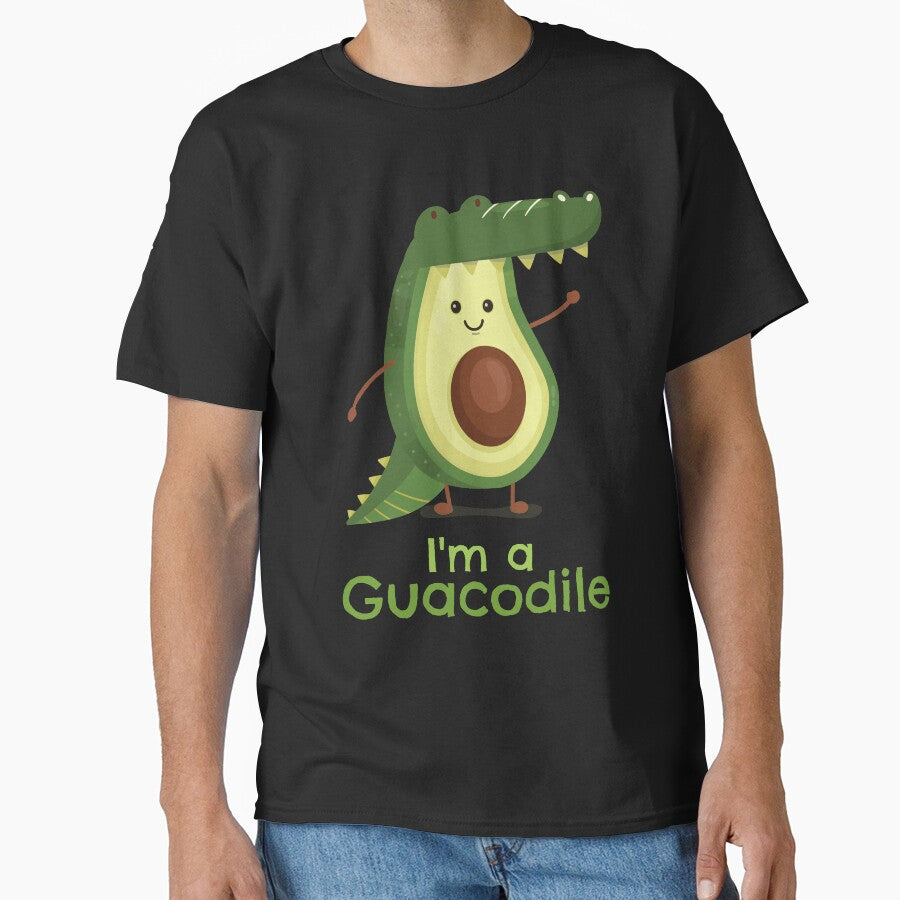 Cute Avocado Guacamole Crocodile Guacodile by Maria Garcia