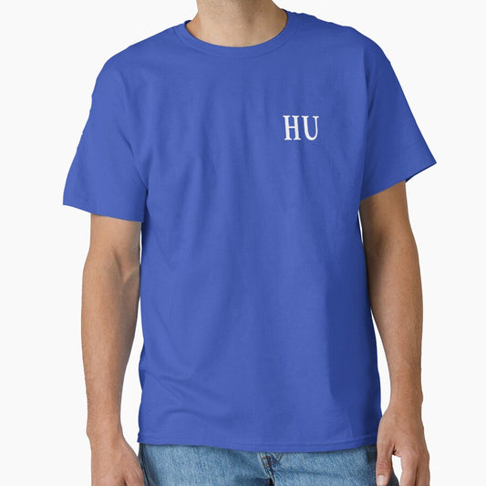 HU Initials Monogram Elegant White Letters by Jeallan Designs