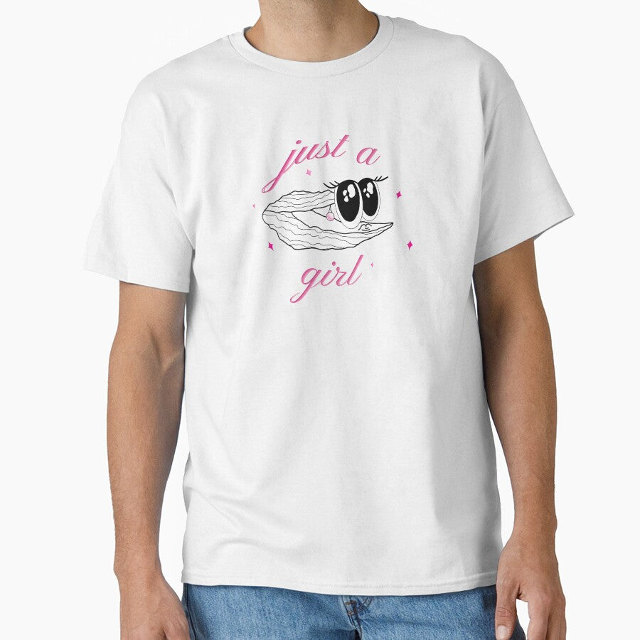 Just a Girl - Funny Y2K Oyster Illustration by Ajova-