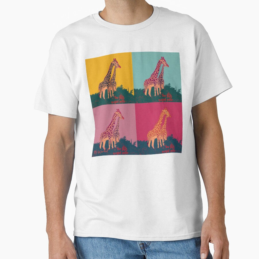 Colorful Giraffes Pop Art Poster by Mr.Warhol