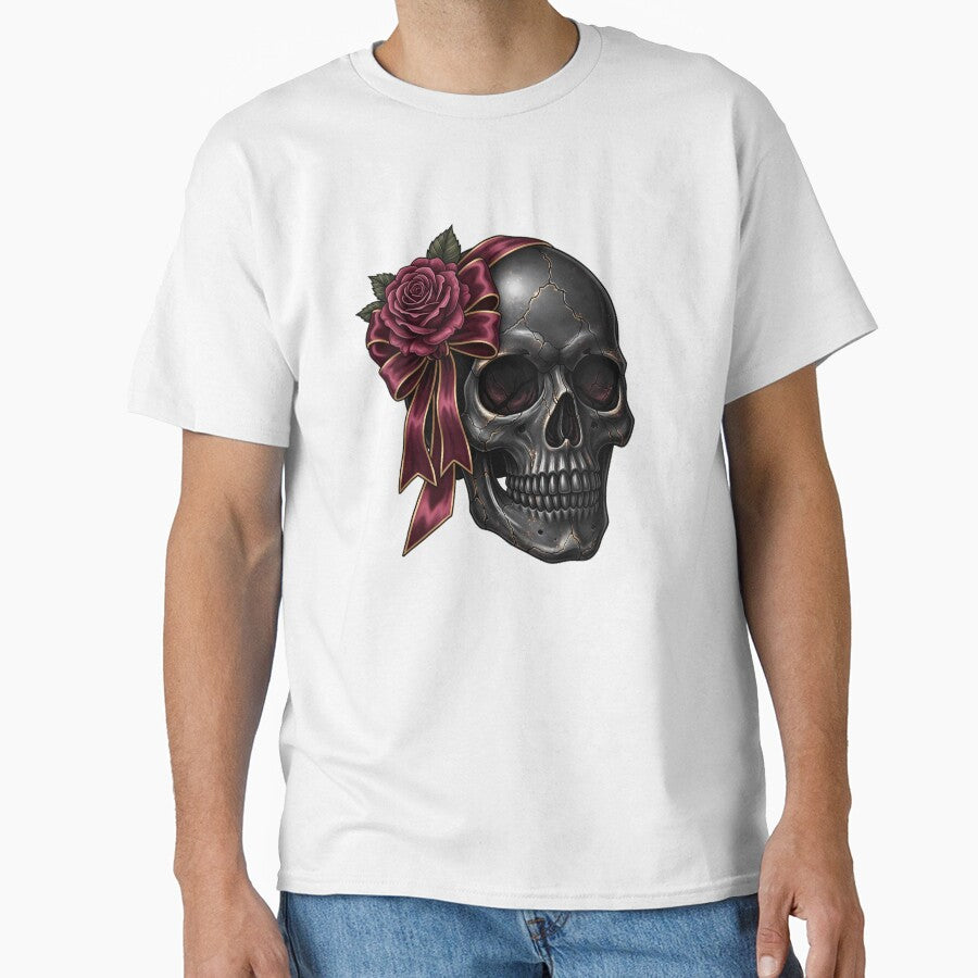 Velvet Bow Skull Rose by IllumeInk