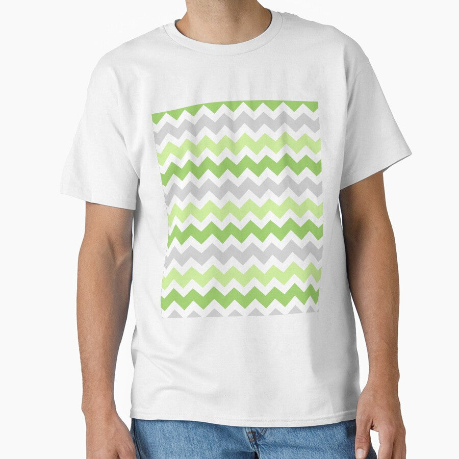 Lime Green Grey Chevron Pattern by dreamingmind