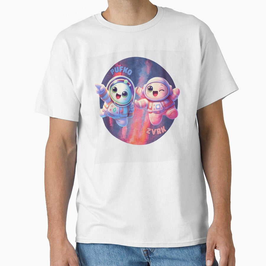 Pufko & Zvrk Space Friends – Cute Astronaut Kids Illustration by CraftDigitPrint