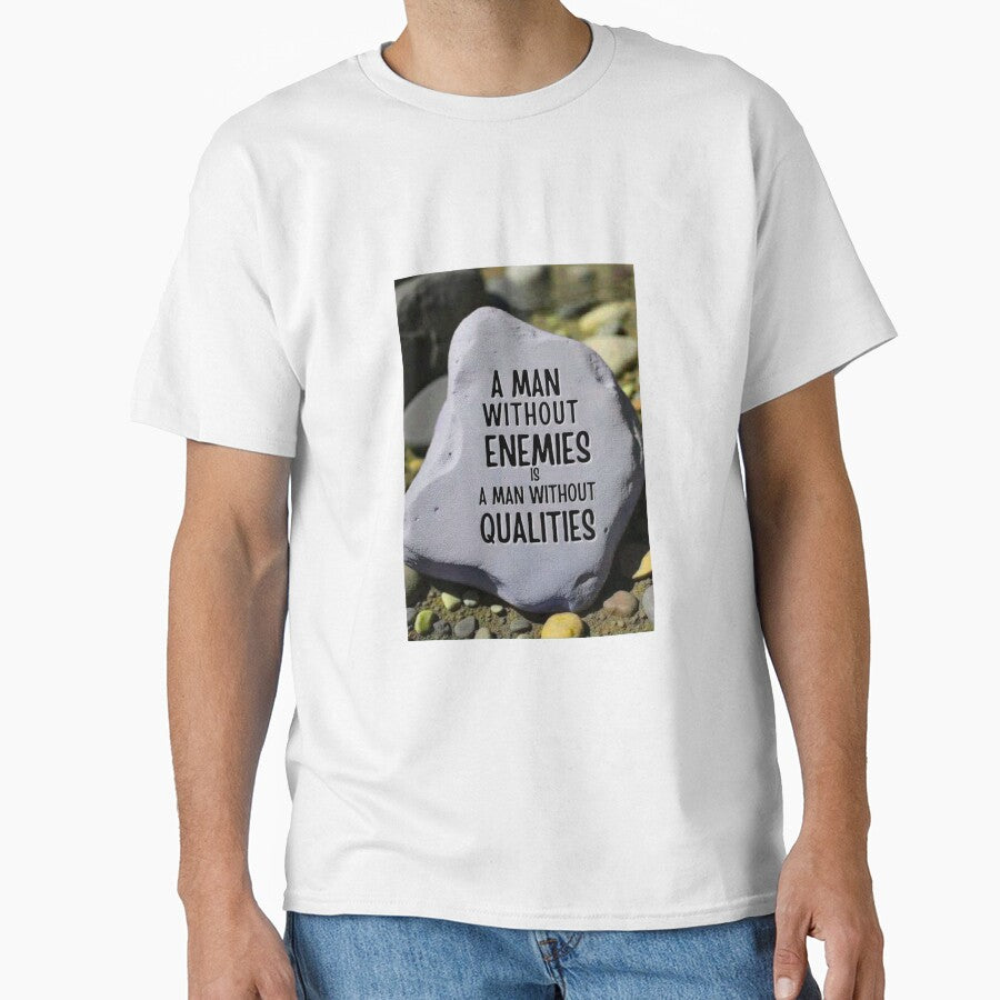 A Man Without Enemies Is a Man Without Qualities – Motivational Quote Wall Poster by Sandyplus