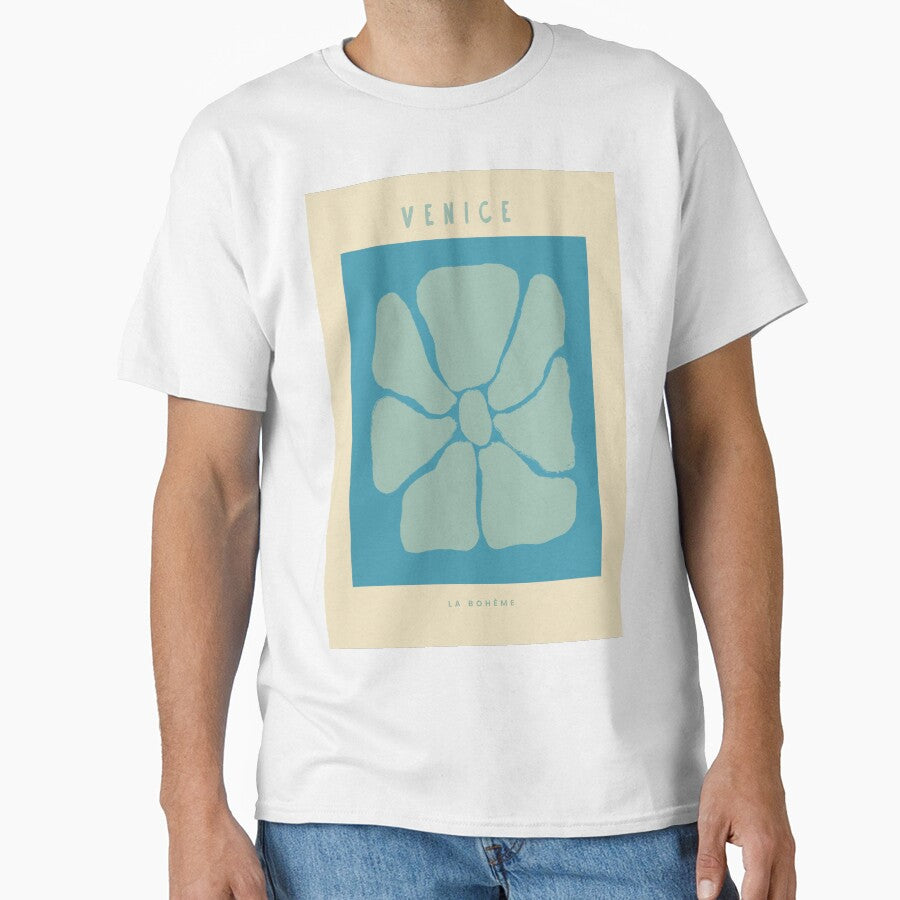 Teal Abstract Boho Flower by bowsbotanicals