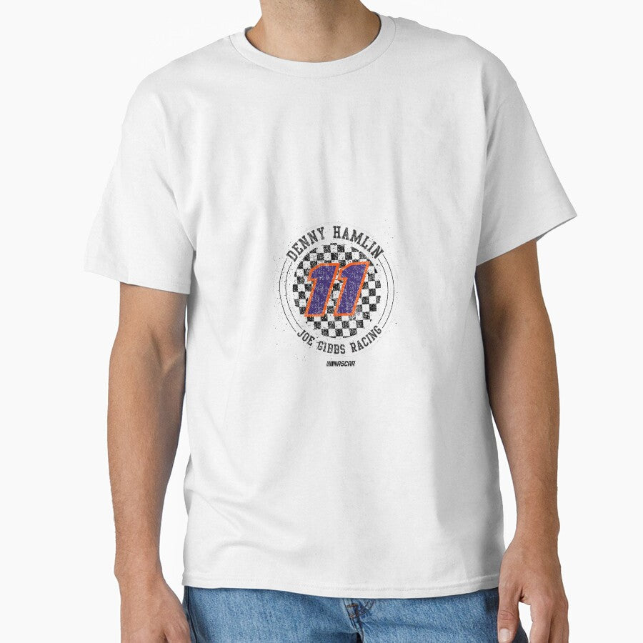 NASCAR - Denny Hamlin - Checkered Circle Premium Tri-Blend by MichelleELawren