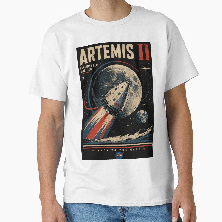 Artemis II NASA Retro Poster – Back to the Moon Vintage Space Travel Art by Kate1art