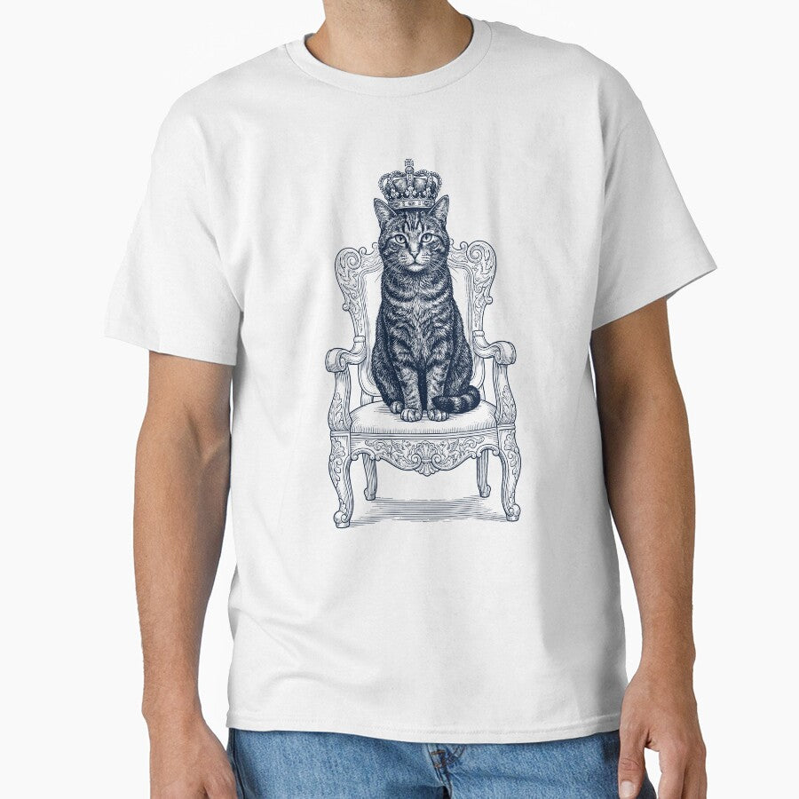 Vintage Cat King Crown Funny Animal Lover by DoodleTortle