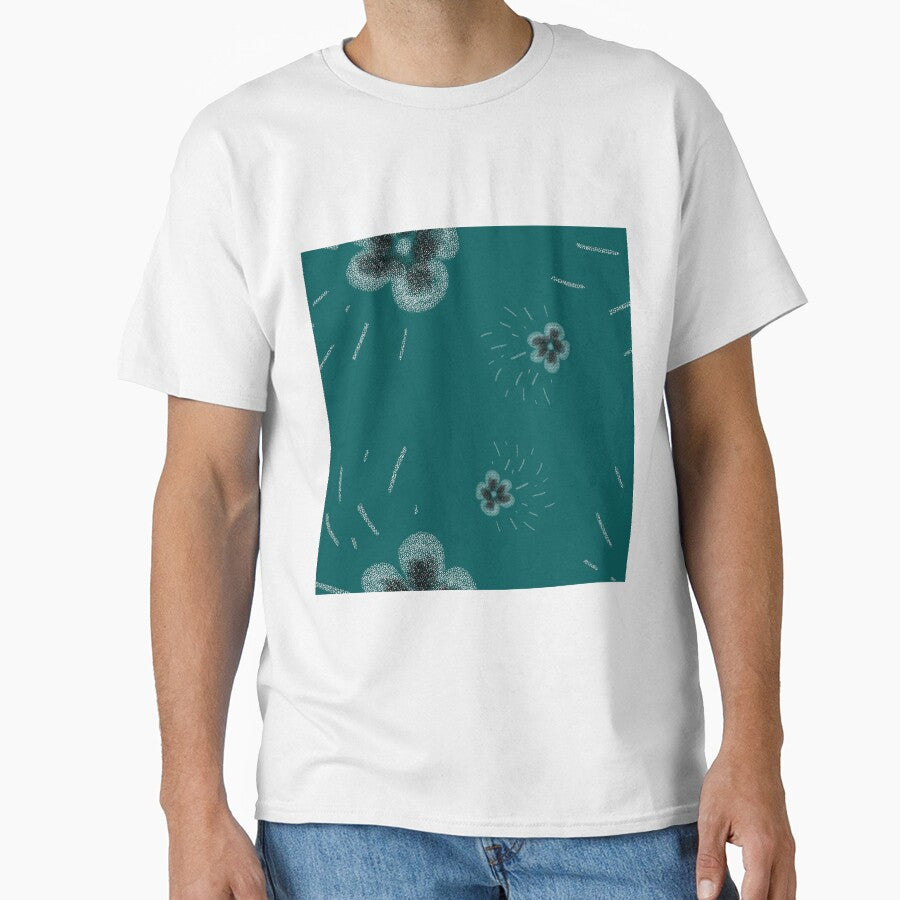 Flower flora stroke simple sketch blue pattern by Yana Mustafina | Boho Soulful Designs