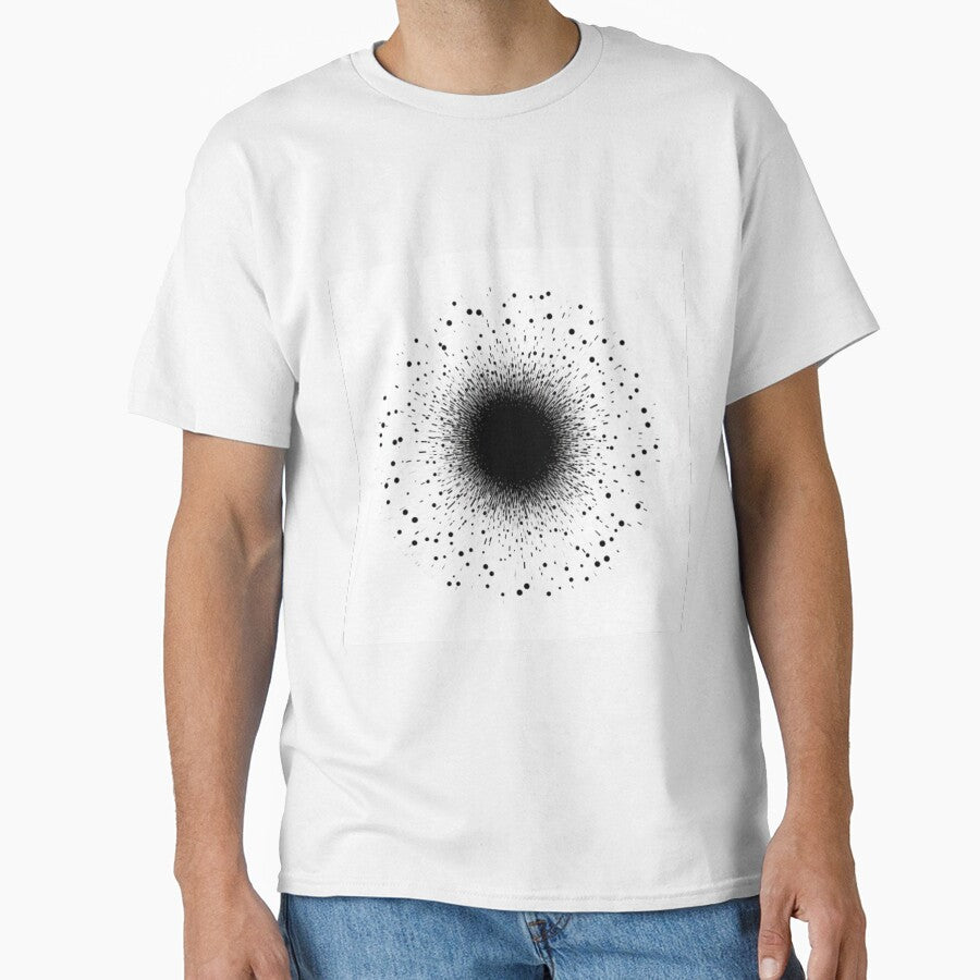 A black dot on white background art by lineblock