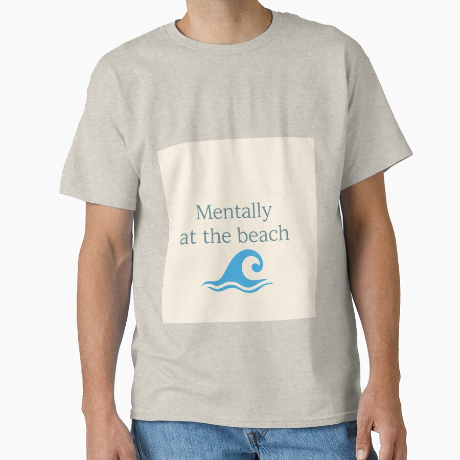 Mentally at the Beach Minimalist Wave Design by PunchlinePress
