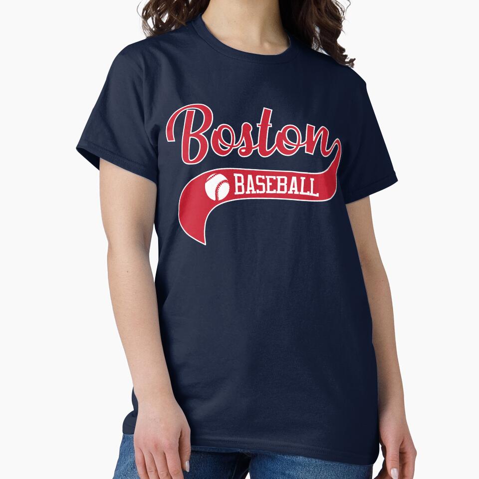 Retro Boston Baseball Vintage Swoosh by pixeljamz