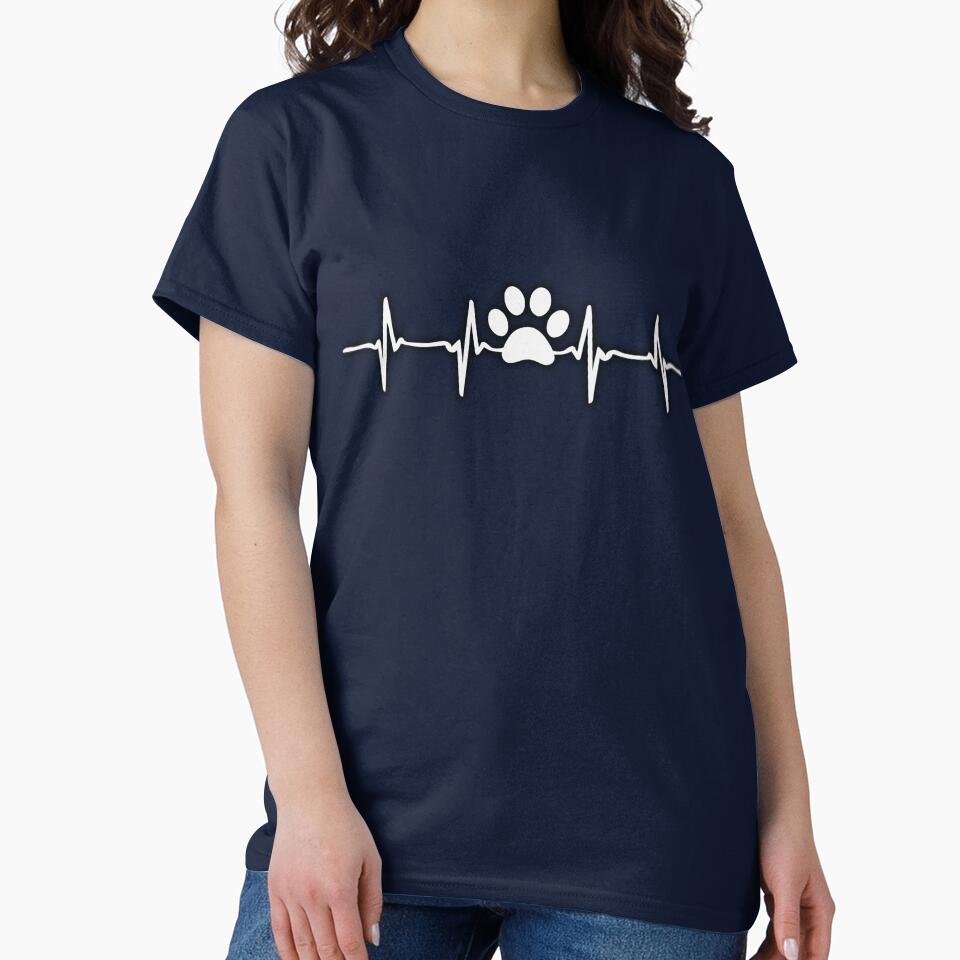 Dog Heartbeat Sound T-shirt, Dog lover Hoodies, Dog Paw Sweater by PrintTemples