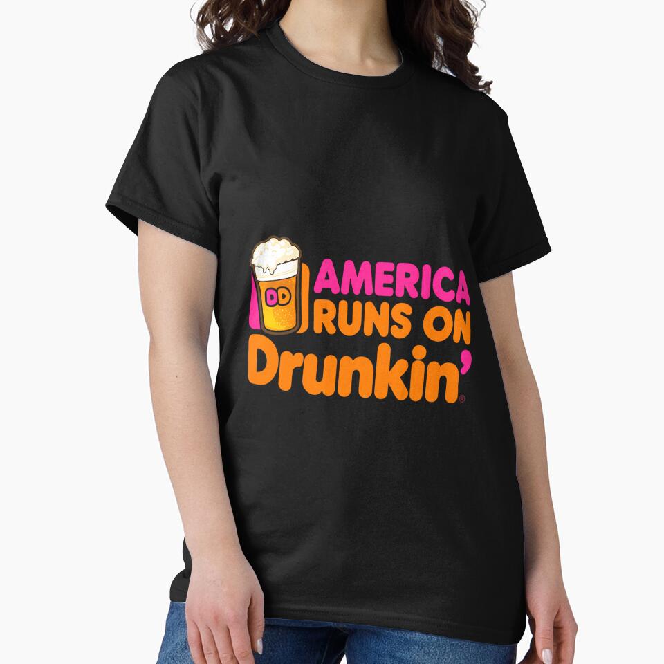 America Runs on Drunkin Funny Sarcastic Joke Graphic Novelty Premium Tri-Blend by DorisSPipkin
