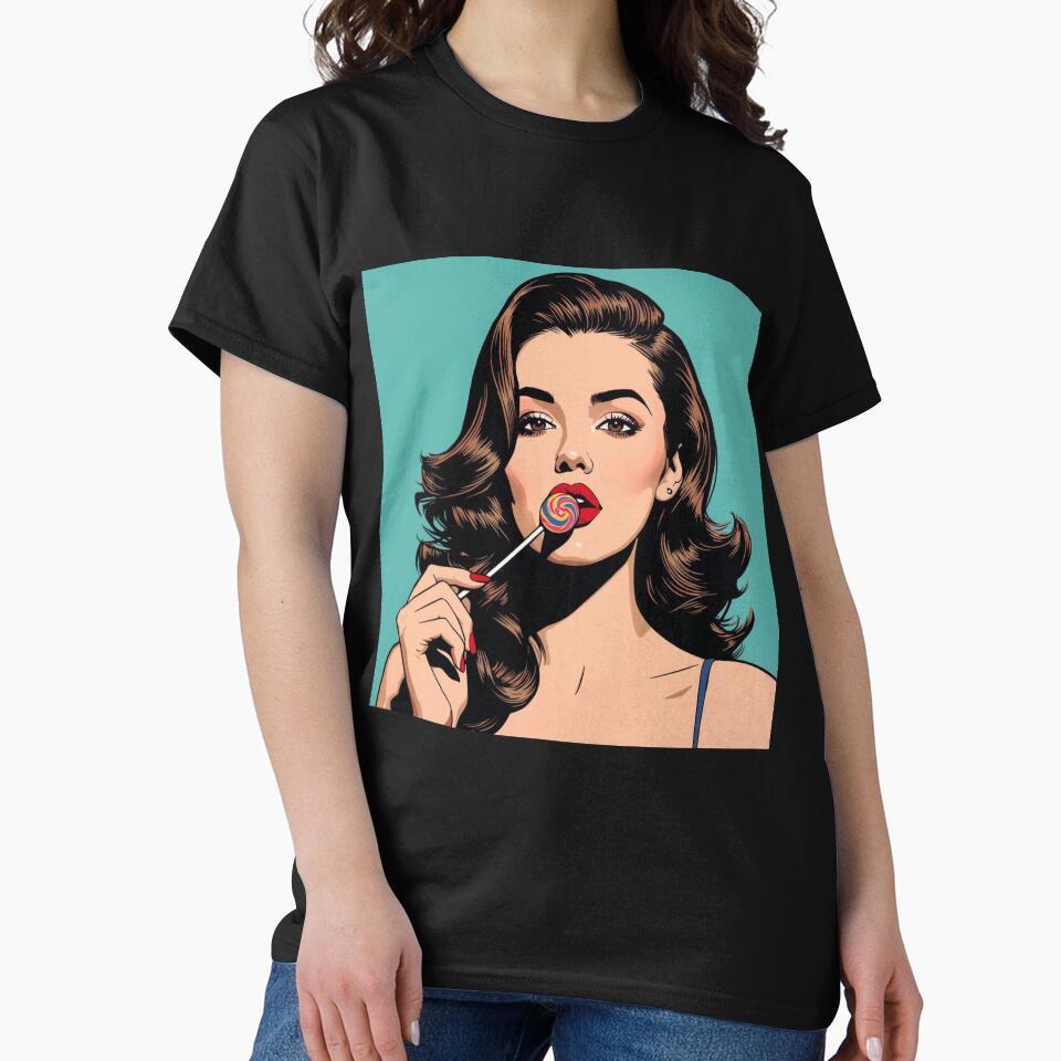 Pop art woman with lollipop by Anisha  Vaz