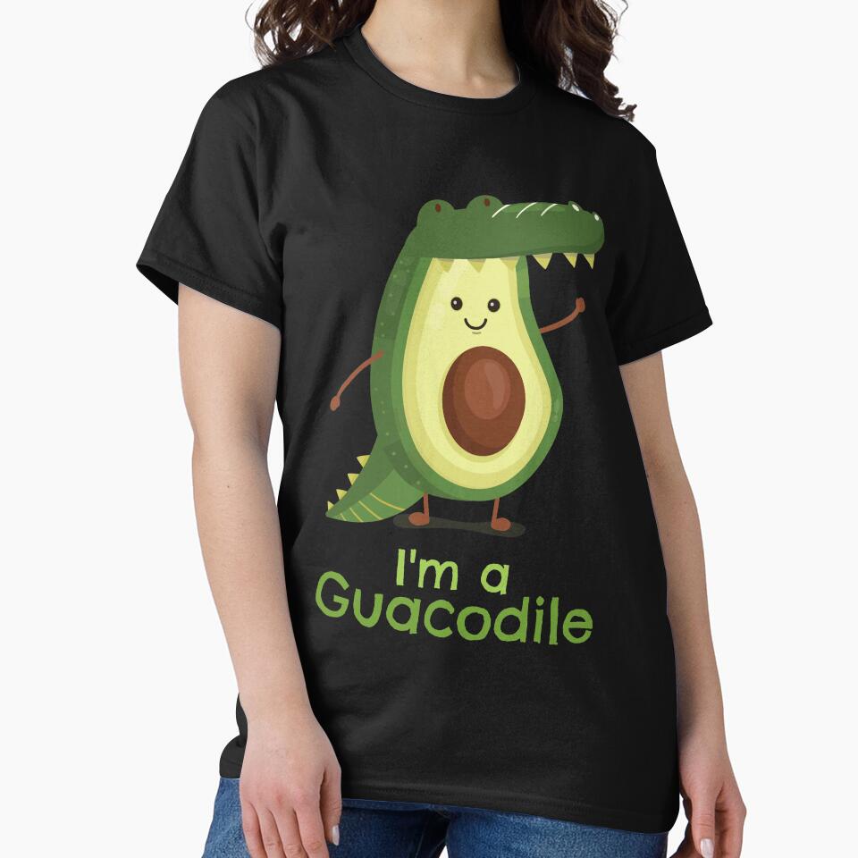 Cute Avocado Guacamole Crocodile Guacodile by Maria Garcia