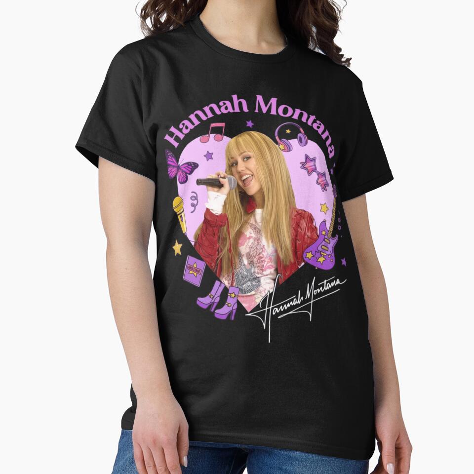 Hannah Montana Singer Portrait Y2K Pop Star Fan Art Classic T-Shirt by LightMorningSS