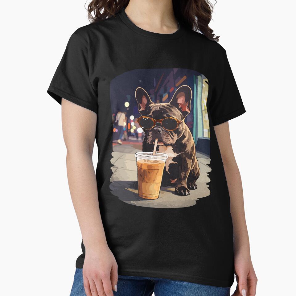 French Bulldog Iced Coffee Funny Dog Lover Aesthetic by kiralynstration
