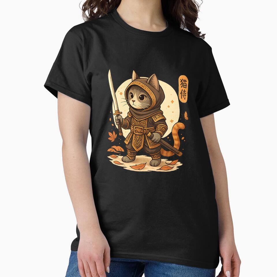 Japanese Samurai Cat Tattoo Kawaii Ninja Cat by cawtoon