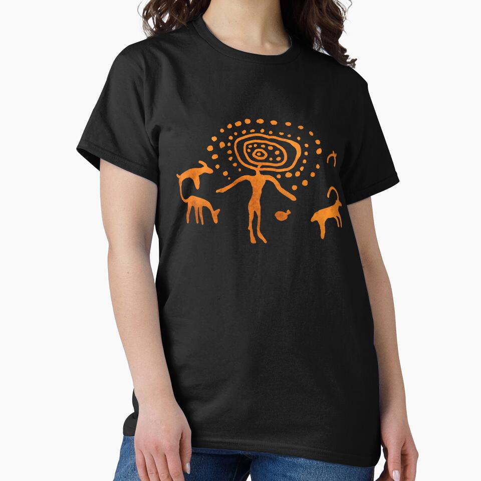 San Rock Art – Ancient Bushman Figure and Animals, South Africa by SilentRocks
