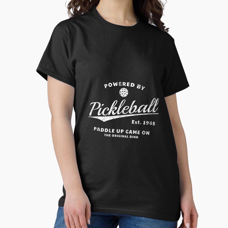 Pickleball - Powered by Pickleball - Stylish Nostalgic by CharlesDVance