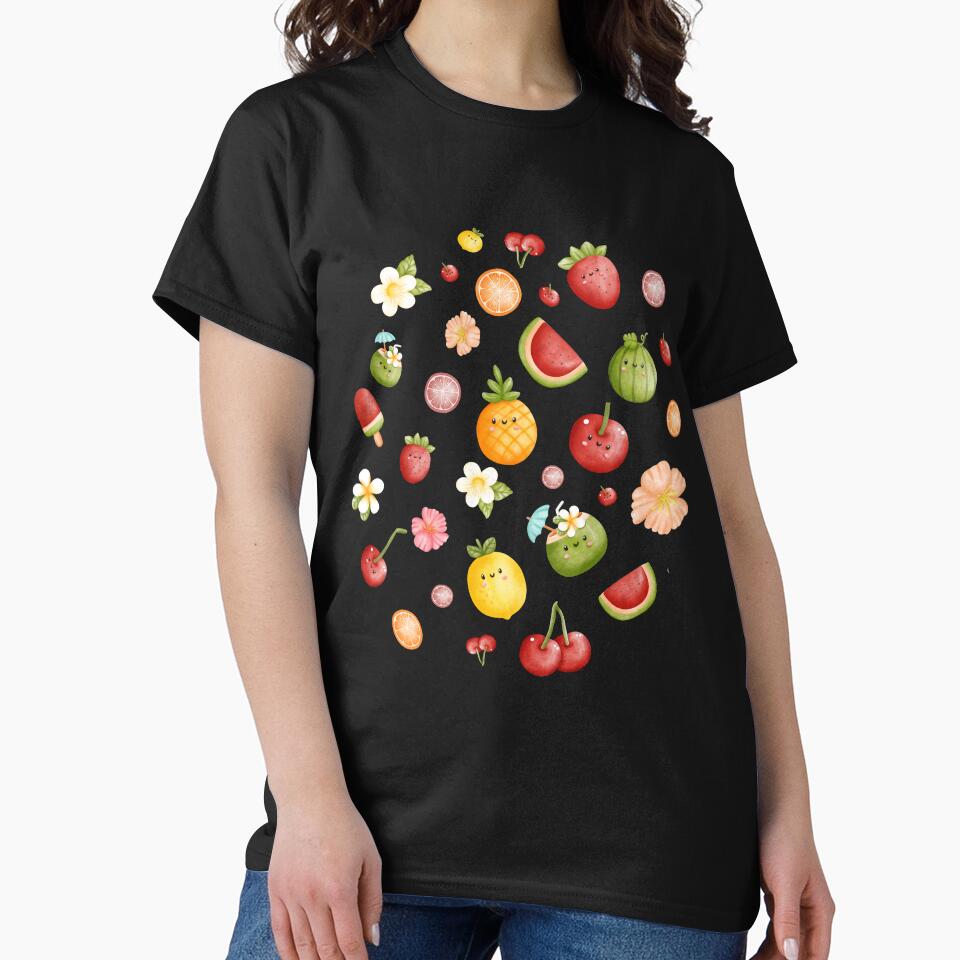 Cute Kawaii Fruit Set - Funny Sweet Kawaii Fruits Colorful Pack by MyColorfulDream