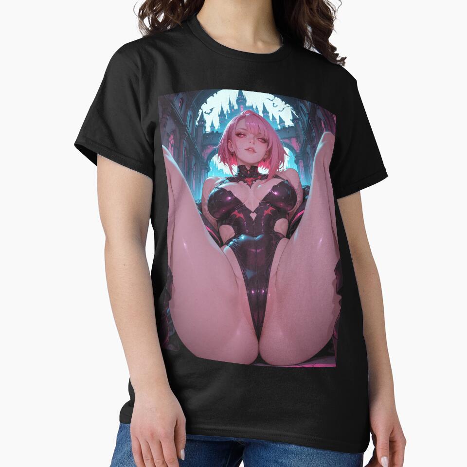 Anime waifu vampire cyberpunk with pink hair by Planet Utoppia