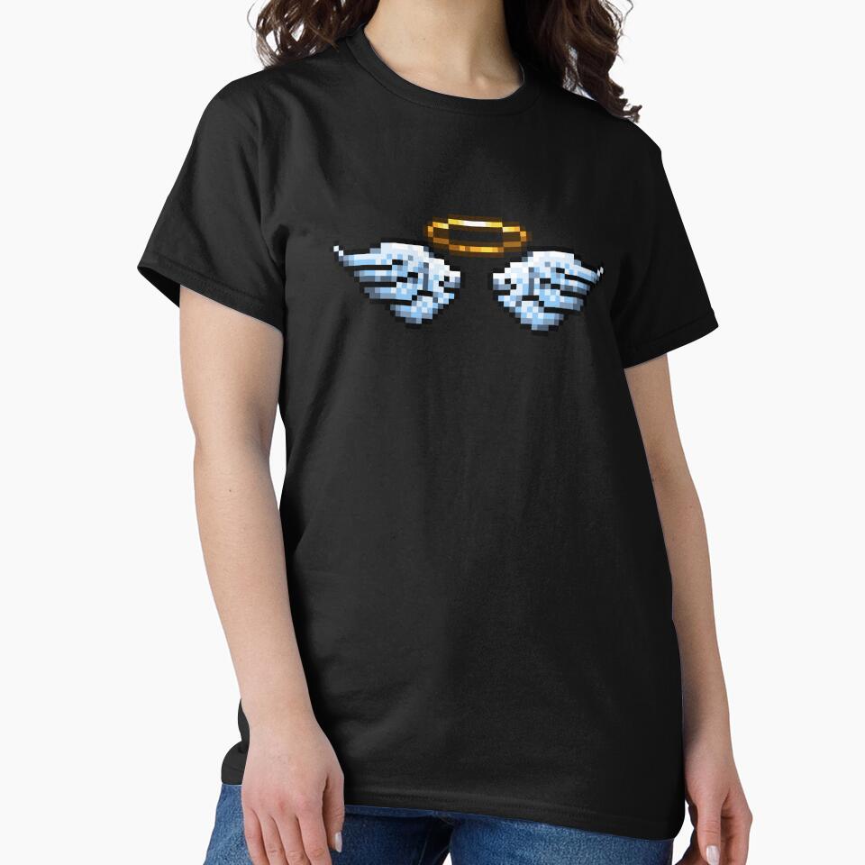 Retro Pixel Art Angel Wings and Halo by OneToTee