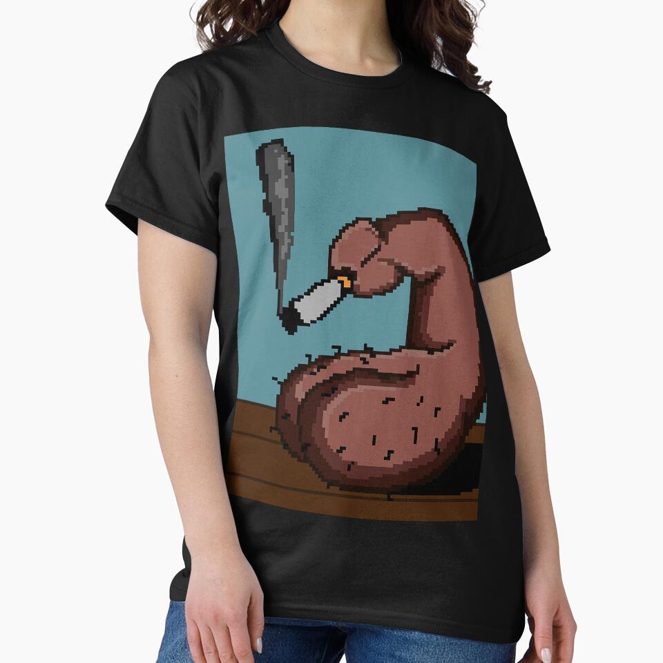 "Cigarette Break Pixel in Brown" by KatBlouchArt