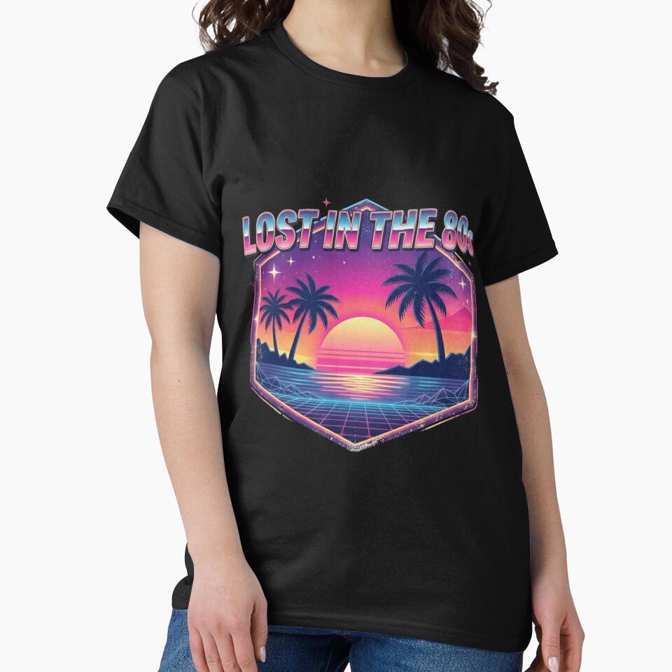 Retro Synthwave Sunset | "Lost in the 80s" Vintage Aesthetic by NikieesCreation