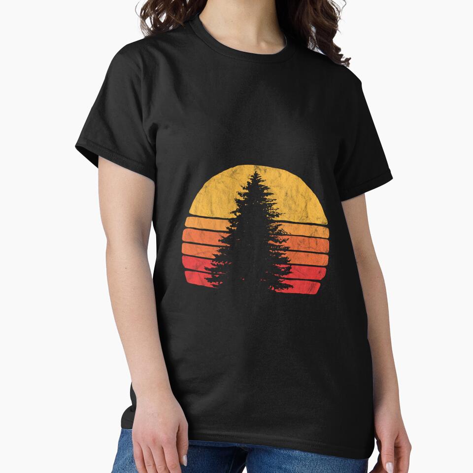 Solitary Pine Tree Sun - Vintage Retro Outdoor Graphic by TomAScott27