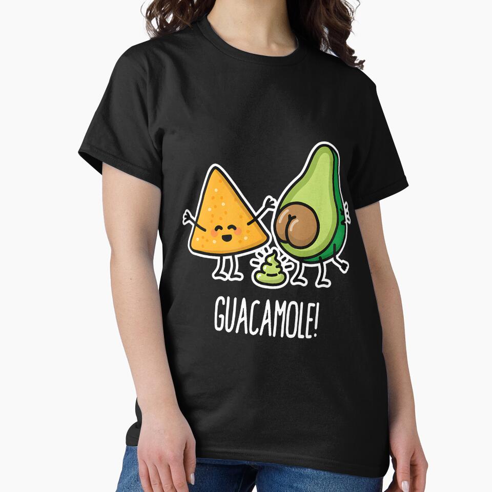 Pooping Avocado Tortilla Chips Guacamole Guac Turd Vegan by EmGai TocXanh