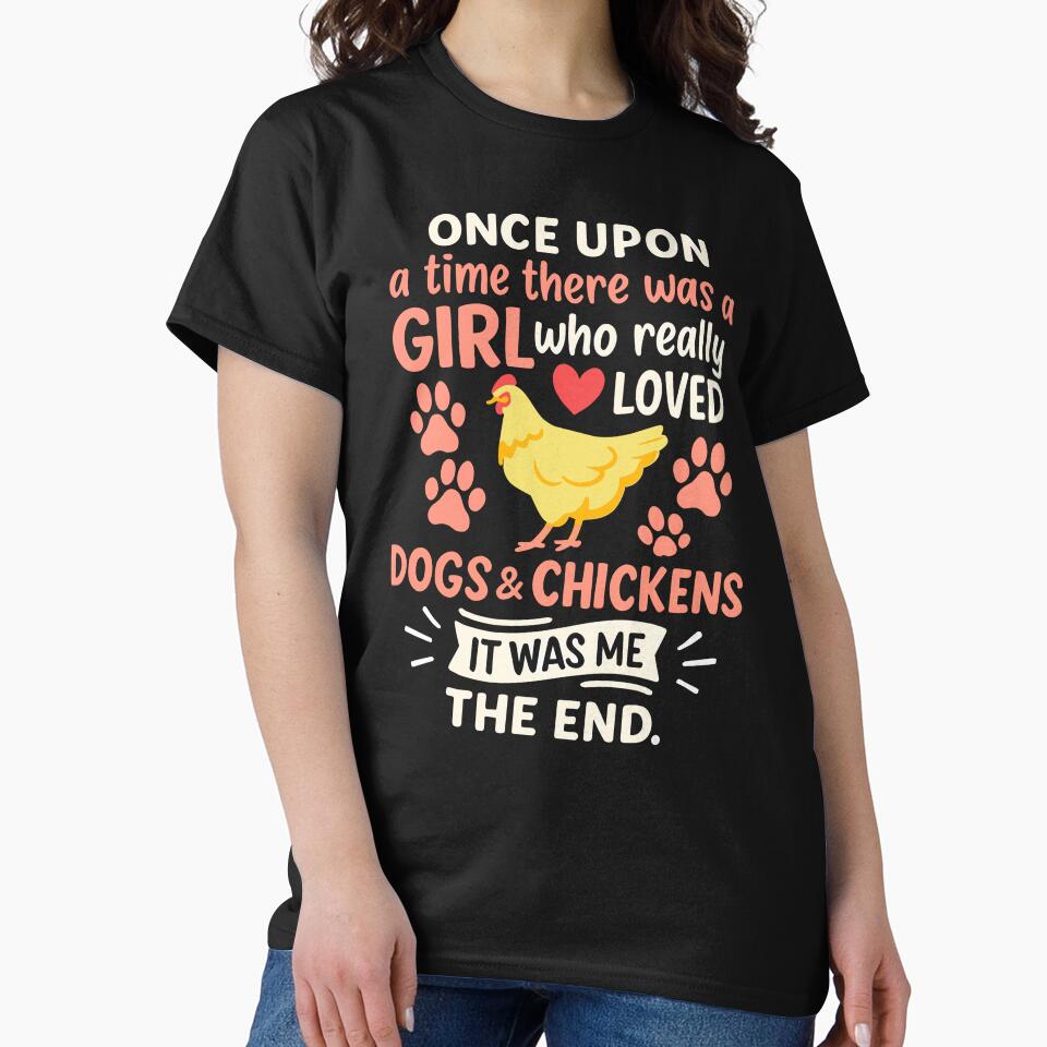 Girl Who Loved Funny Dogs And Chickens Lover Farmer by Bovtique