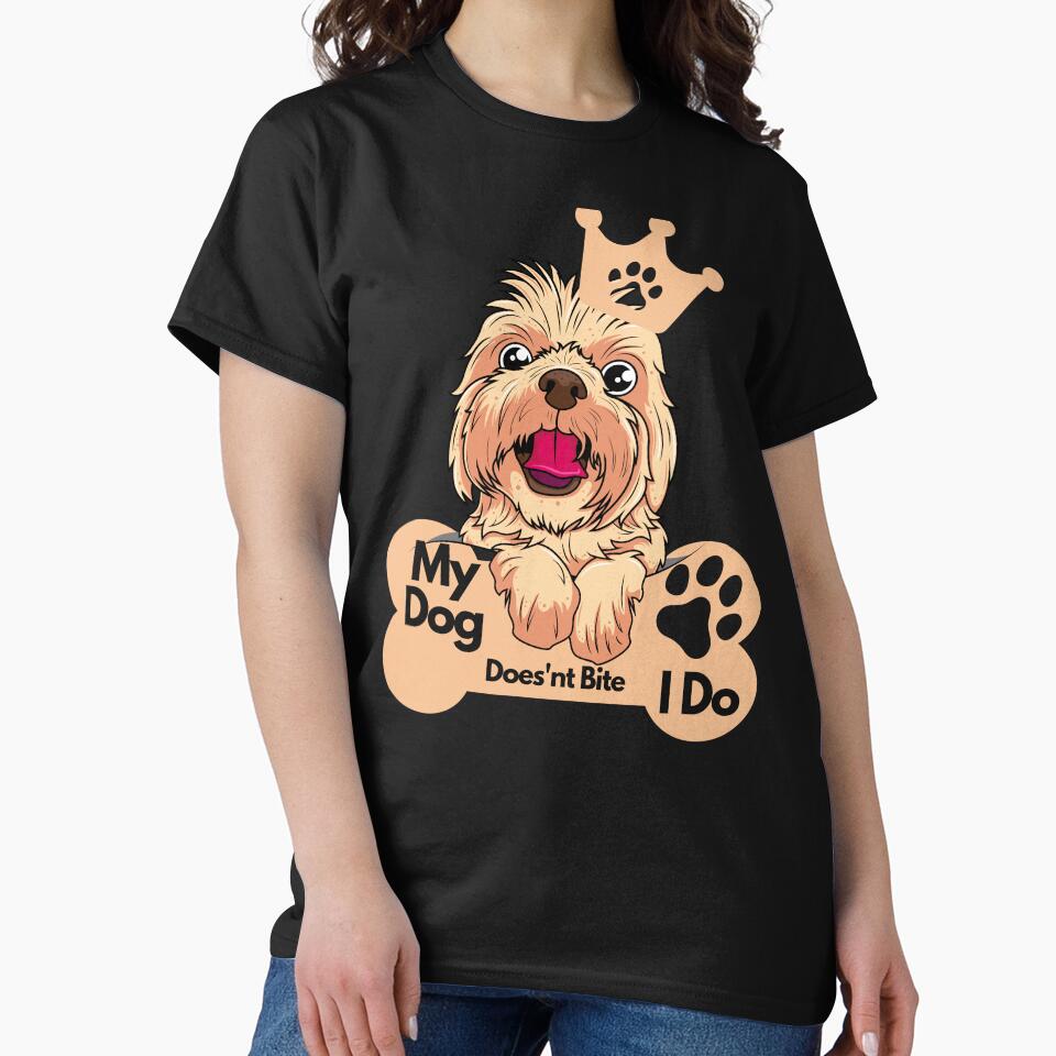 My dog Does'nt Bite I do | Funny Dog Lover design | Sarcastic Dog Lover Vibrant colorful design by FitBeast