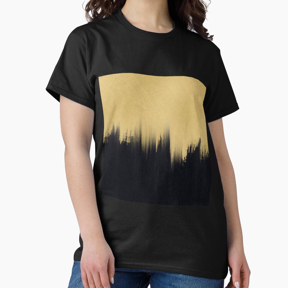 Modern Brush strokes Gold Black Design by NdesignTrend