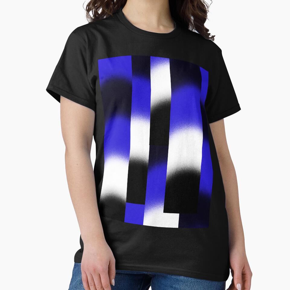 Blue Black and White Unique Hypnotic Geographic Pattern by ChromaticAddict