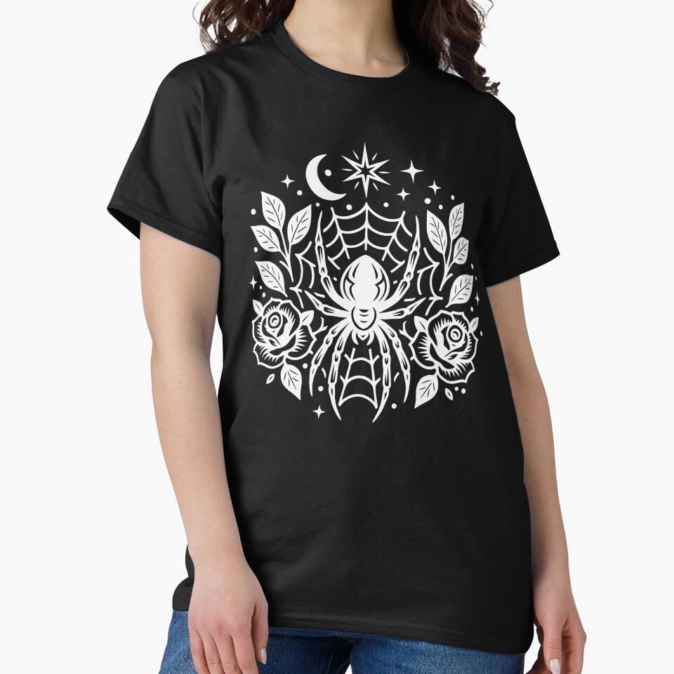 Gothic Spider Web Roses Tattoo Design by BugBrainsUK