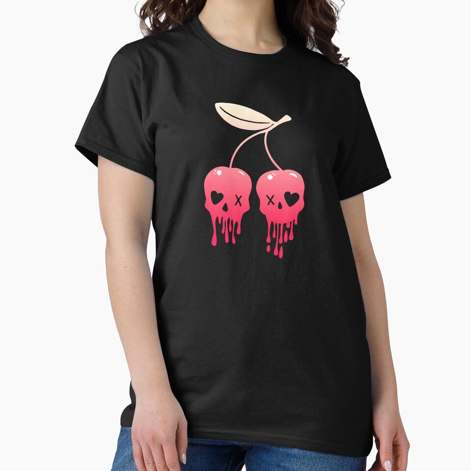 Cherries Skull Pastel Goth by Fran Fryberg