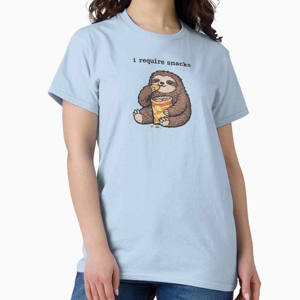 I Require Snacks Classic T Shirt by Lulu Shop