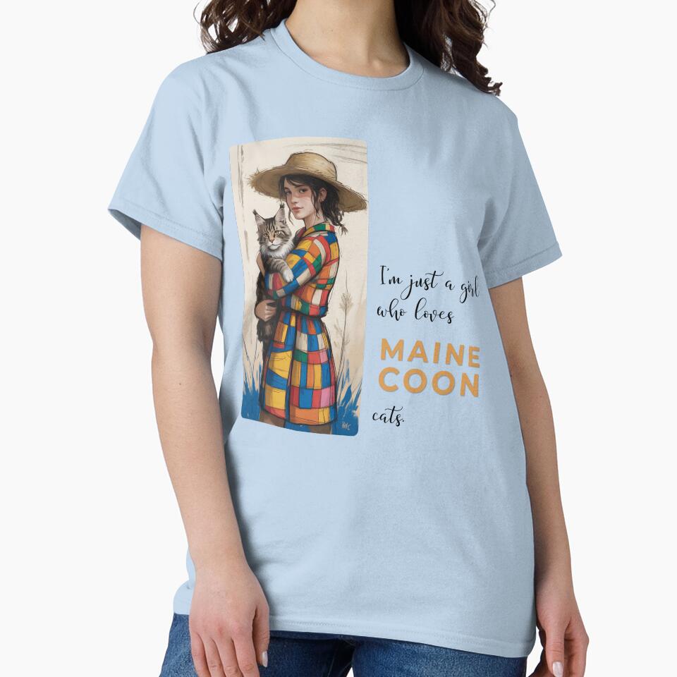 I'm Just a Girl Who Loves Maine Coon Cats – Cute Cat Lover Design by ArcticFoxStudio