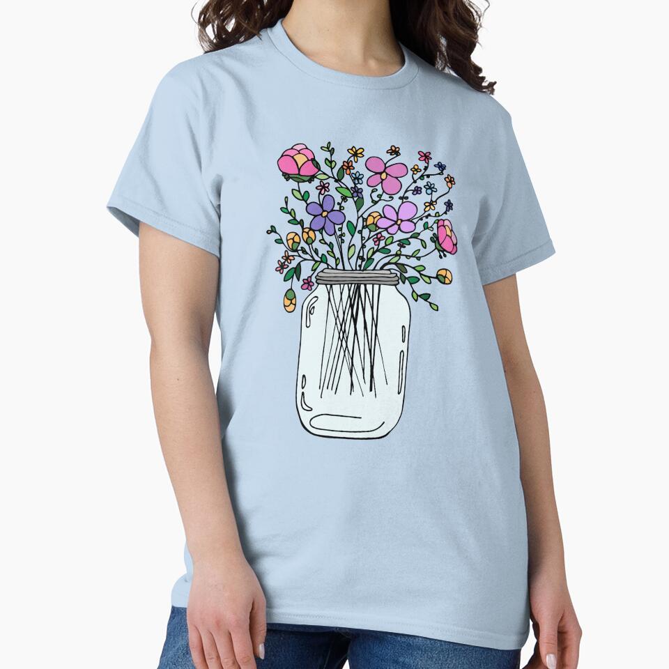 Mason Jar with Flowers by Ruta Rudminaite