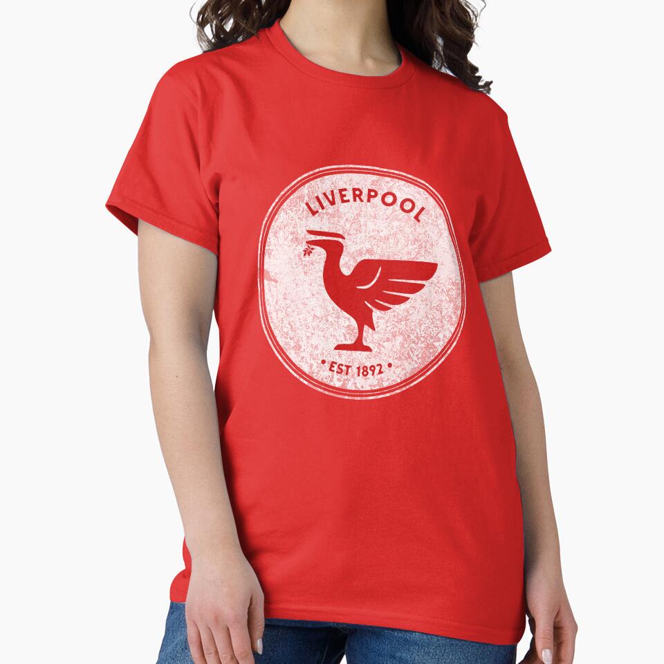 Liverpool Liverbird BIG Vintage Retro RED T-Shirt by Red-since-1892