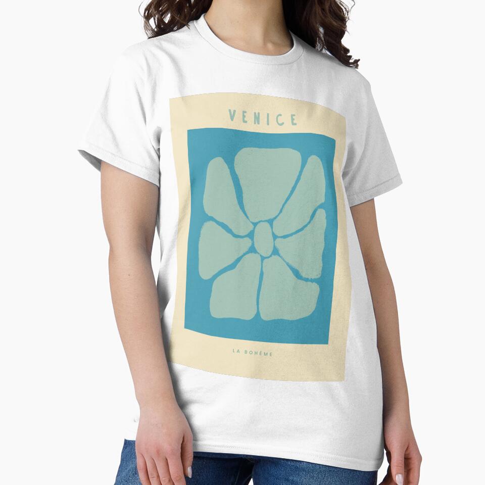 Teal Abstract Boho Flower by bowsbotanicals