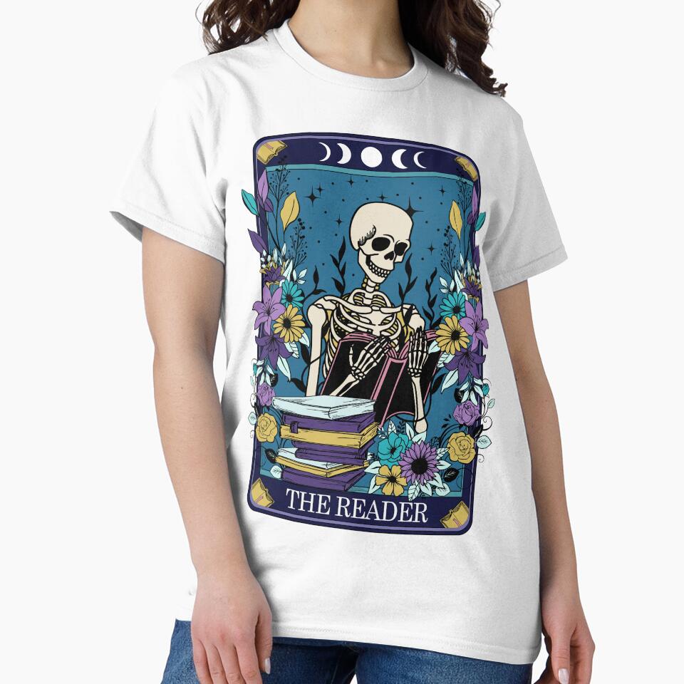 Funny tarot card with skeleton - the Reader by JuliaPop