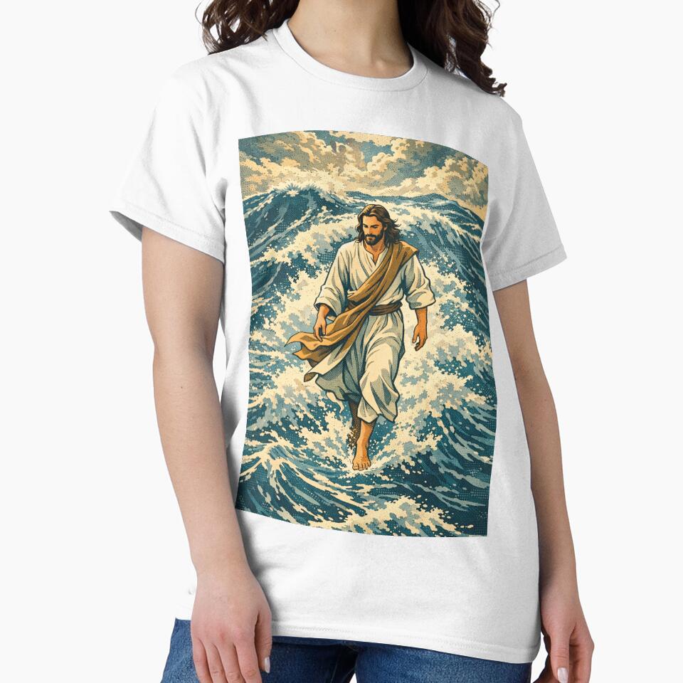 Jesus Walking on Water - Vintage Christian Art by Catholicgemz